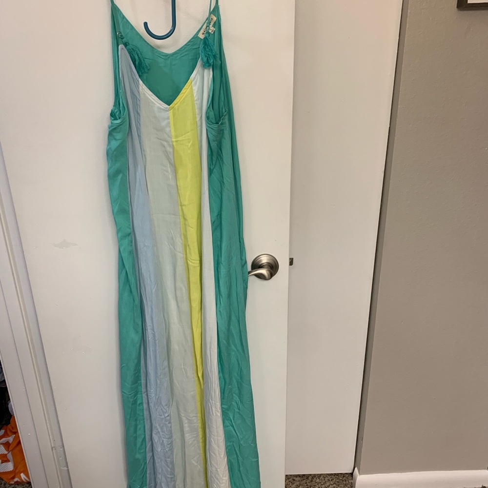 multi color spaghetti strap dress